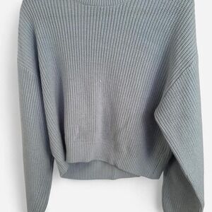 Baby Blue Cropped Sweater, Size Large, Brand Unknown, Good Condition